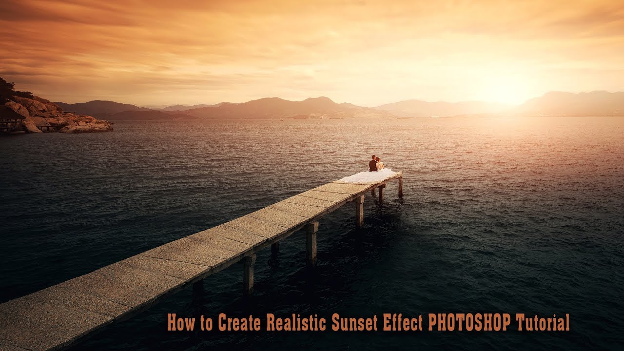Hiệu ứng double exposure trên nền hoàng hôn